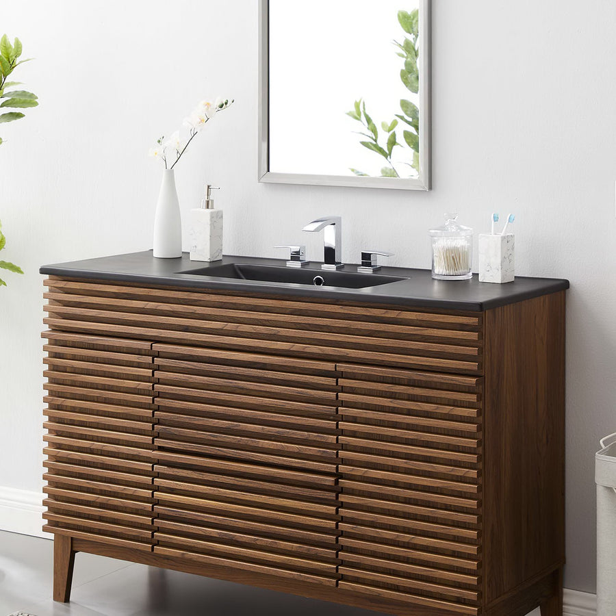 Calla 48" Single Basin Bathroom Sink in Black