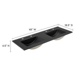 Calla 48" Double Basin Bathroom Sink in Black