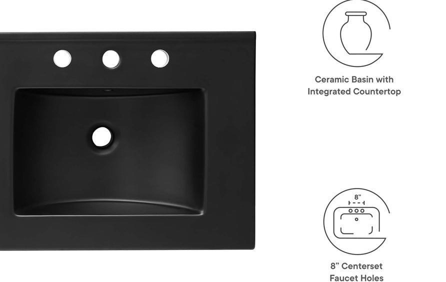 Calla 48" Double Basin Bathroom Sink in Black