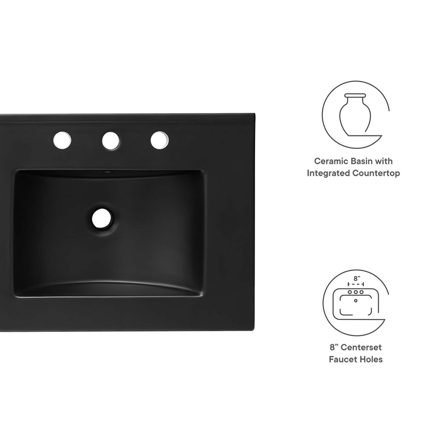 Calla 48" Double Basin Bathroom Sink in Black