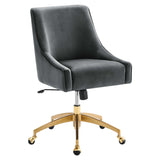 Pierce Performance Velvet Office Chair in Gray