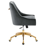 Pierce Performance Velvet Office Chair in Gray