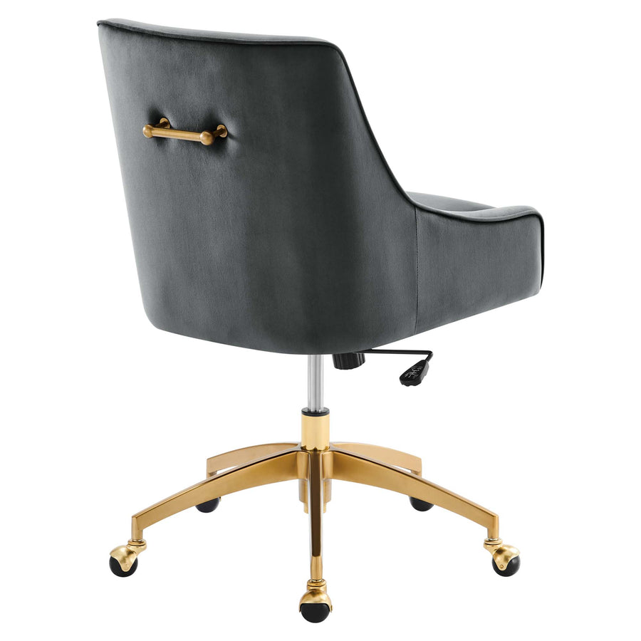 Pierce Performance Velvet Office Chair in Gray