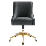 Pierce Performance Velvet Office Chair in Gray