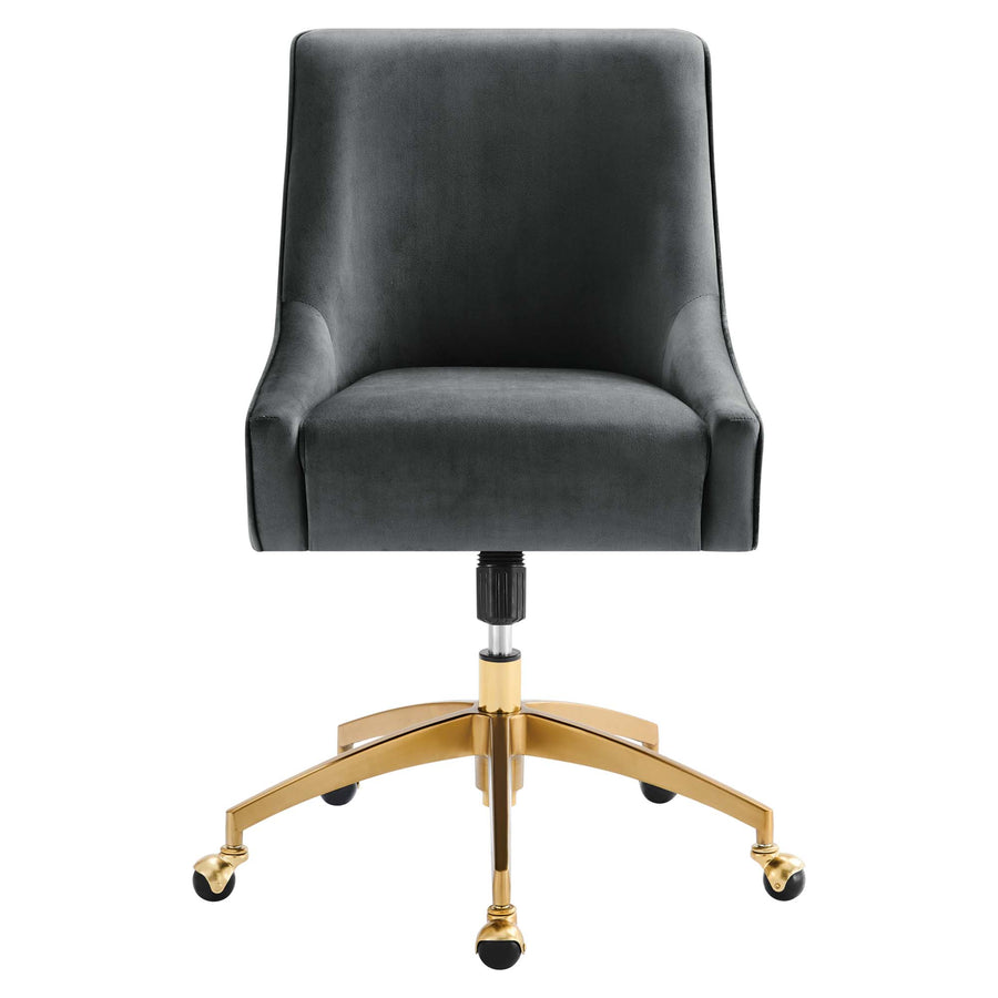 Pierce Performance Velvet Office Chair in Gray