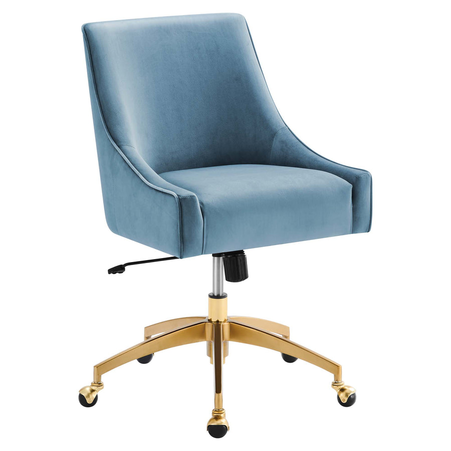 Pierce Performance Velvet Office Chair in Light Blue