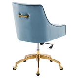 Pierce Performance Velvet Office Chair in Light Blue