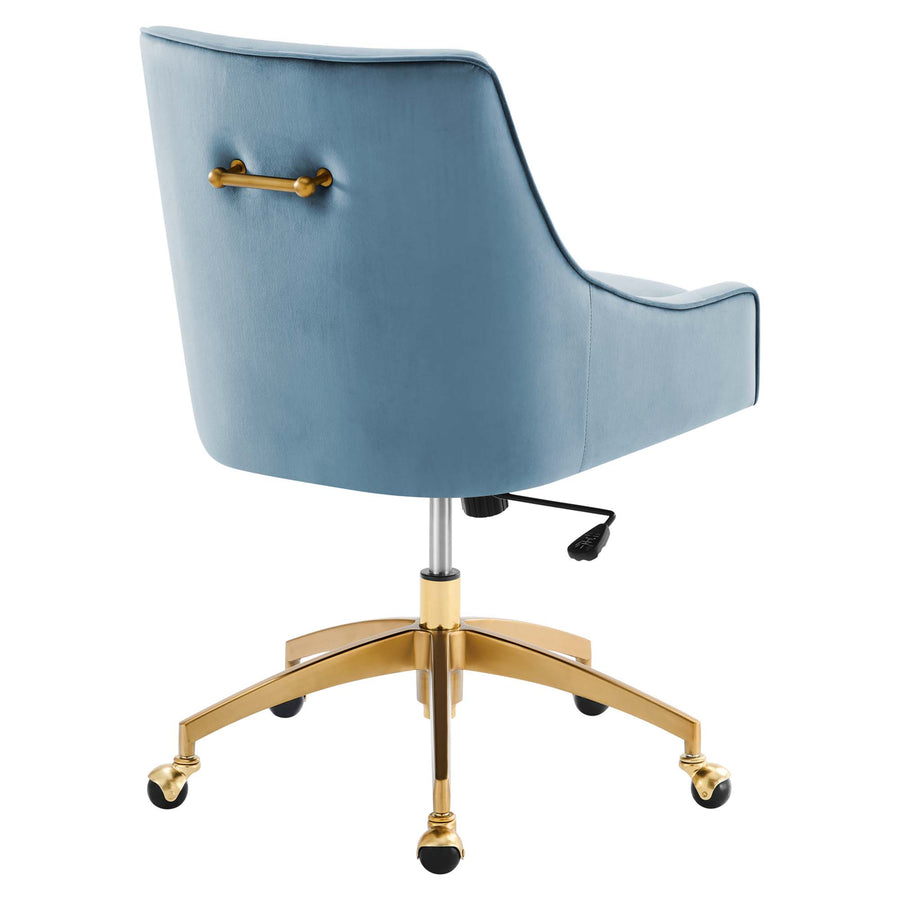 Pierce Performance Velvet Office Chair in Light Blue