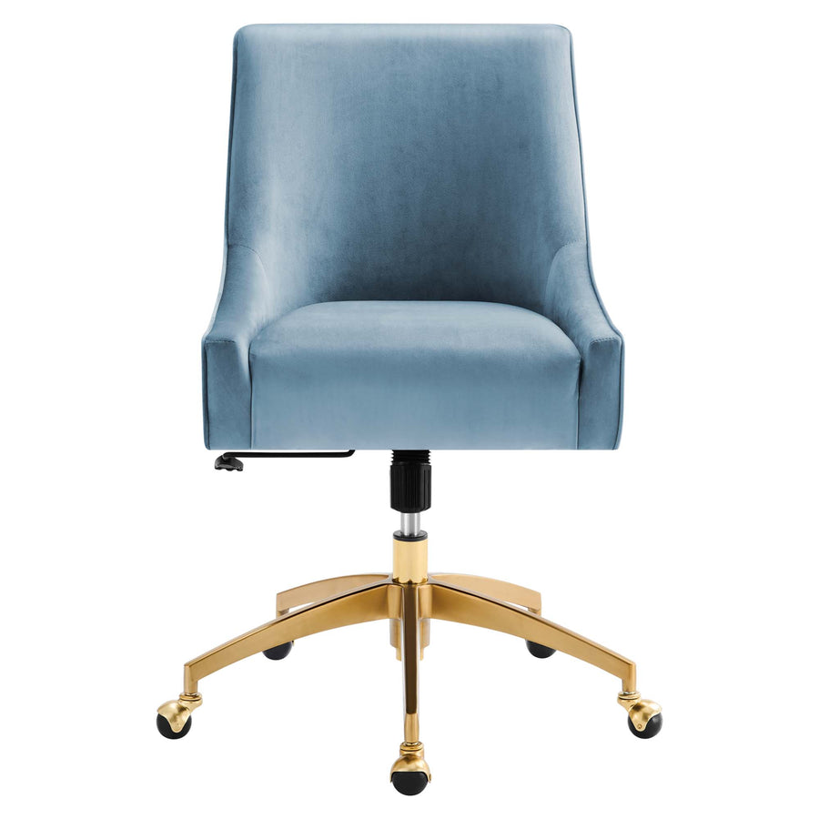Pierce Performance Velvet Office Chair in Light Blue