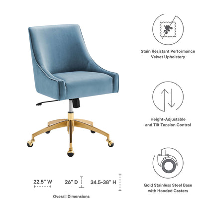 Discern Performance Velvet Office Chair by Furniture for America