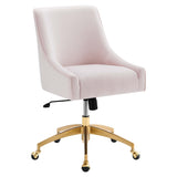 Pierce Performance Velvet Office Chair in Pink