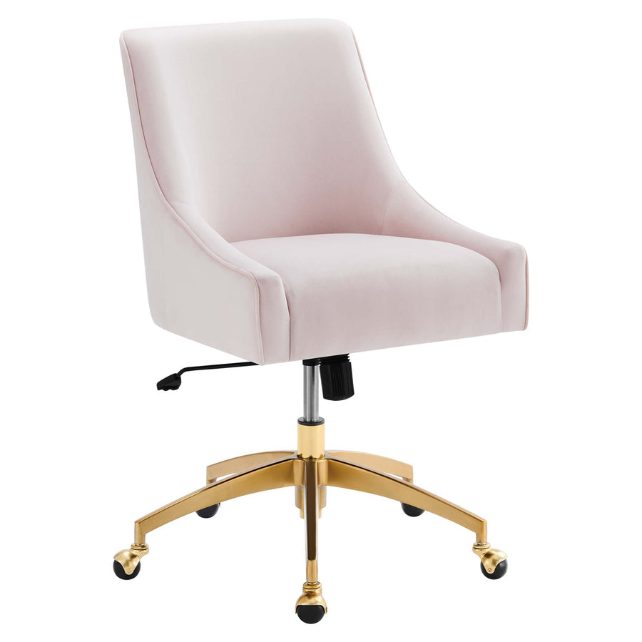 Pierce Performance Velvet Office Chair in Pink