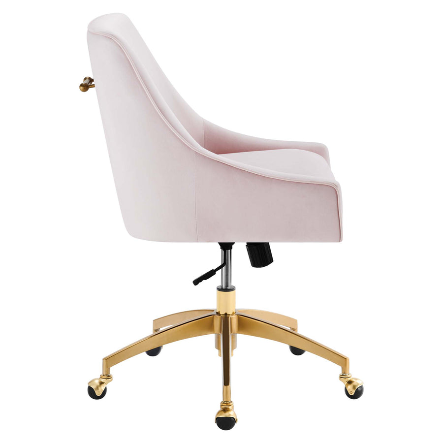 Pierce Performance Velvet Office Chair in Pink