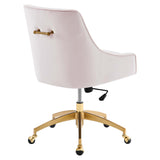 Pierce Performance Velvet Office Chair in Pink