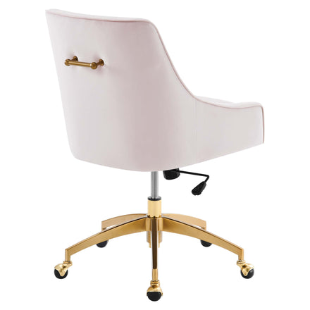 Discern Performance Velvet Office Chair in Pink