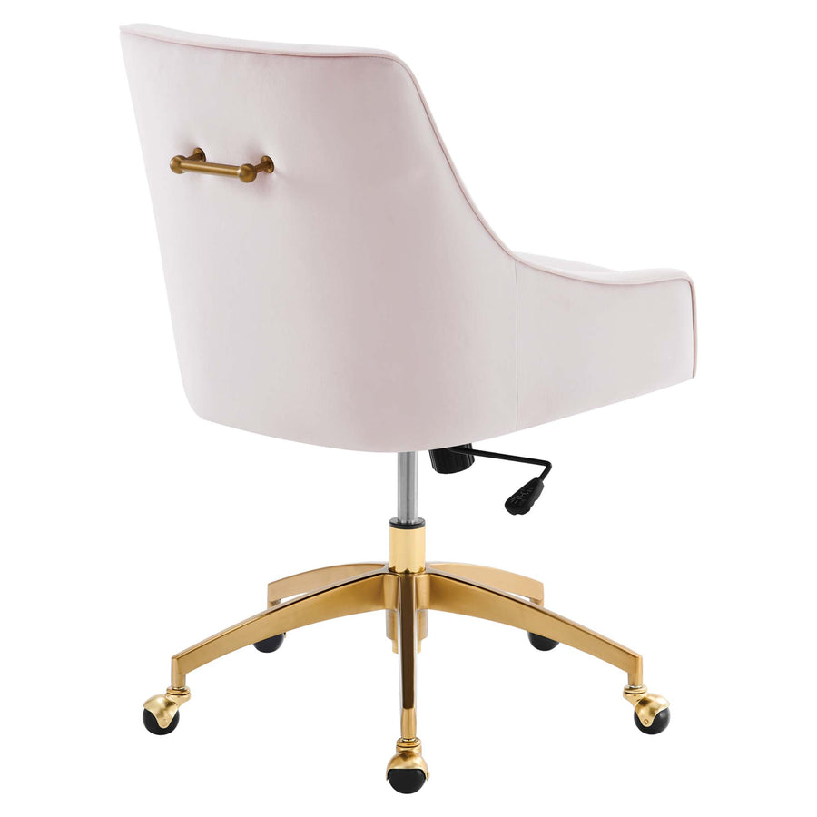 Pierce Performance Velvet Office Chair in Pink