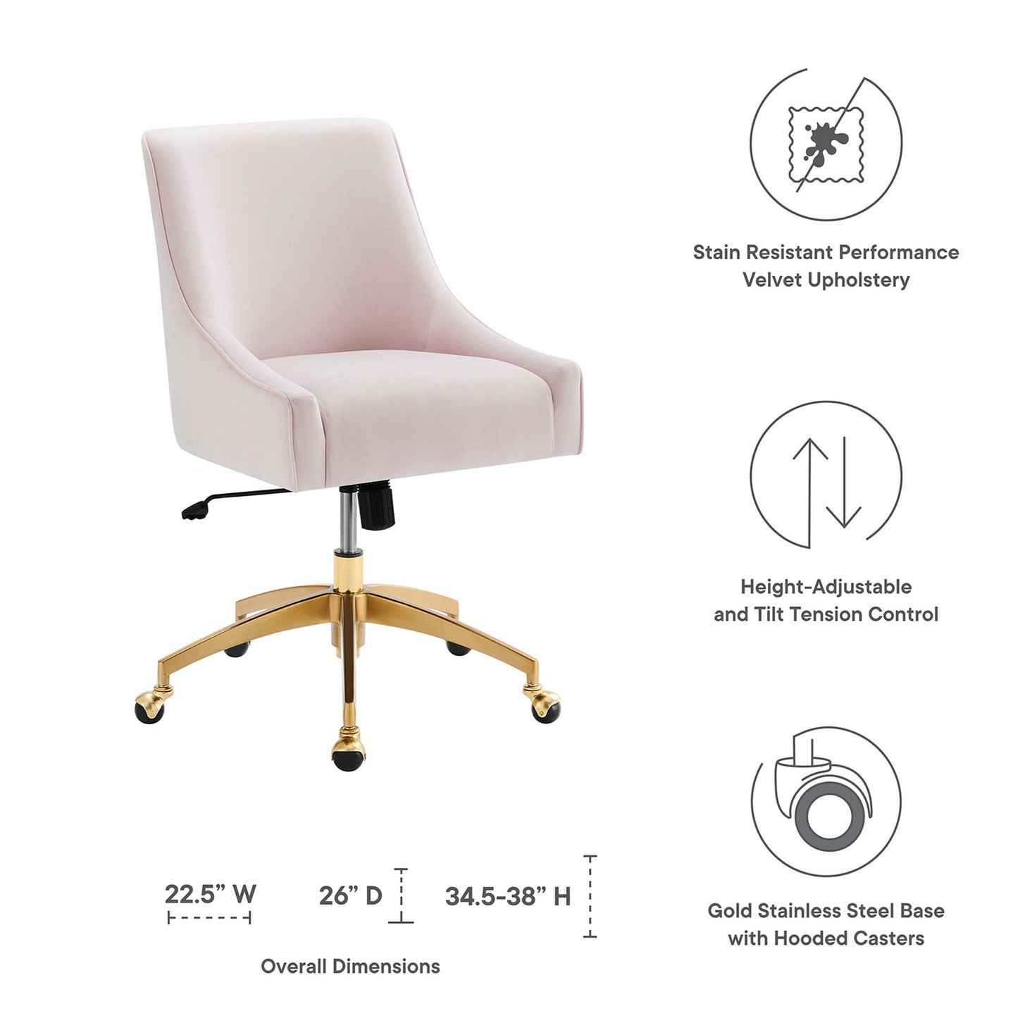 Discern Performance Velvet Office Chair by Furniture for America