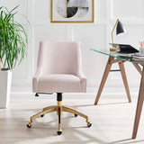 Pierce Performance Velvet Office Chair in Pink