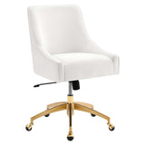 Pierce Performance Velvet Office Chair in White