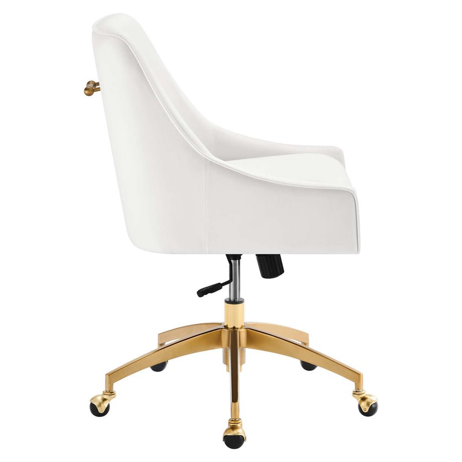Pierce Performance Velvet Office Chair in White