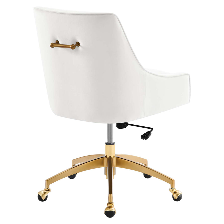 Pierce Performance Velvet Office Chair in White