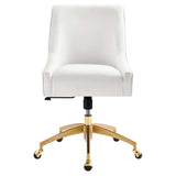 Pierce Performance Velvet Office Chair in White