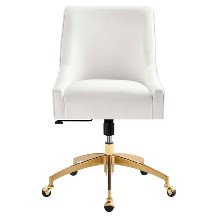 Discern Performance Velvet Office Chair in White