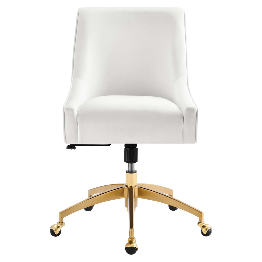 Pierce Performance Velvet Office Chair in White