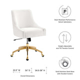 Pierce Performance Velvet Office Chair in White