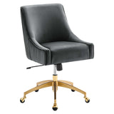 Pierce Performance Velvet Office Chair in Gray
