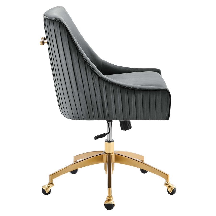 Pierce Performance Velvet Office Chair in Gray