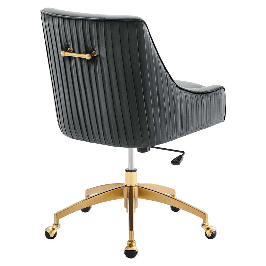 Pierce Performance Velvet Office Chair in Gray