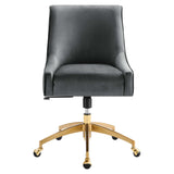 Pierce Performance Velvet Office Chair in Gray