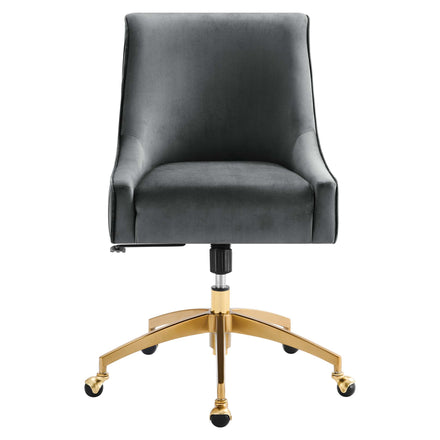 Discern Performance Velvet Office Chair in Gray
