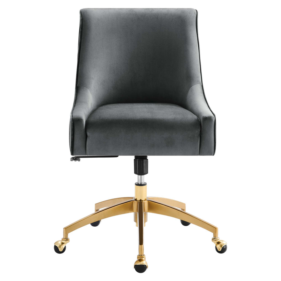 Pierce Performance Velvet Office Chair in Gray