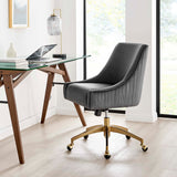 Pierce Performance Velvet Office Chair in Gray