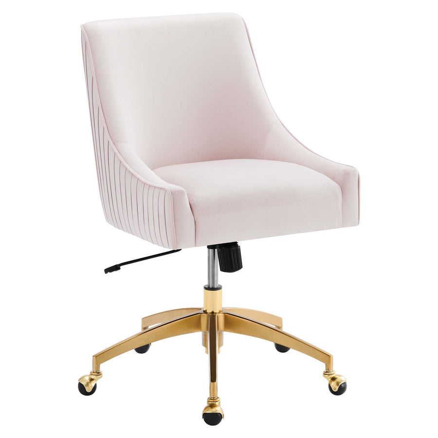 Pierce Performance Velvet Office Chair in Pink