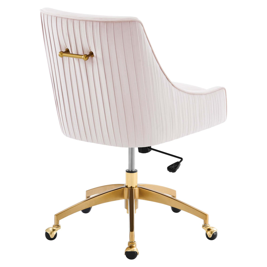 Pierce Performance Velvet Office Chair in Pink