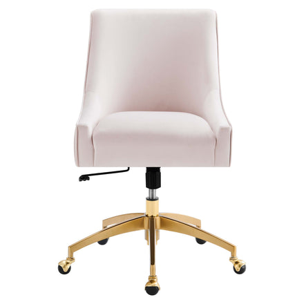 Discern Performance Velvet Office Chair in Pink