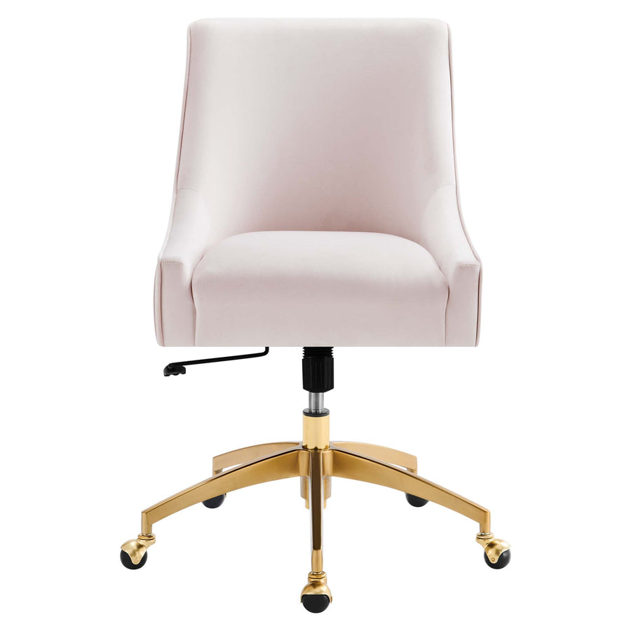Pierce Performance Velvet Office Chair in Pink