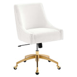 Pierce Performance Velvet Office Chair in White