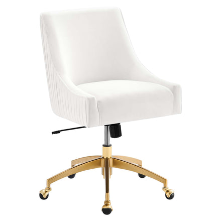 Discern Performance Velvet Office Chair in White