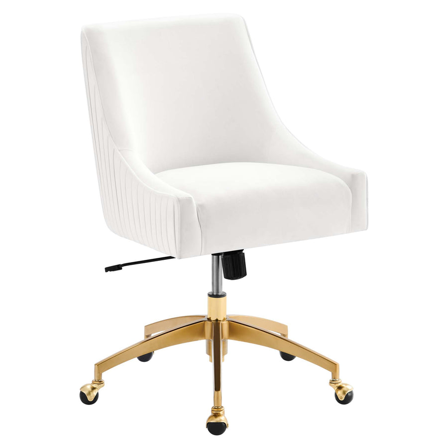 Pierce Performance Velvet Office Chair in White