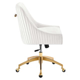 Pierce Performance Velvet Office Chair in White