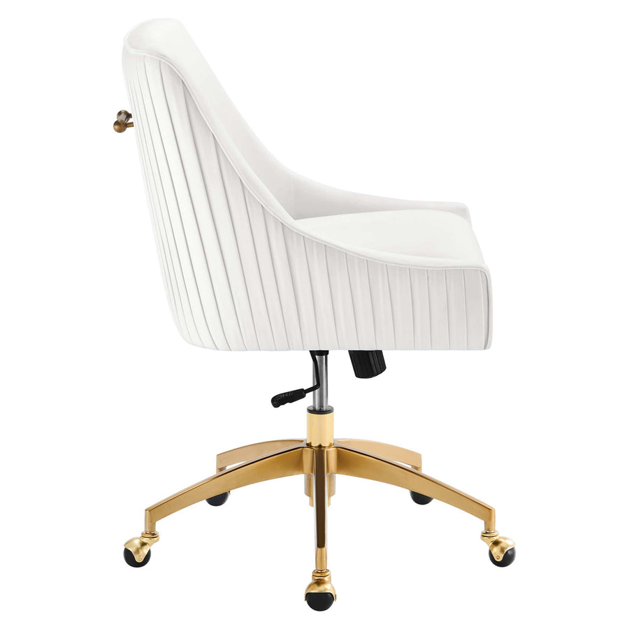 Pierce Performance Velvet Office Chair in White