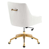 Pierce Performance Velvet Office Chair in White