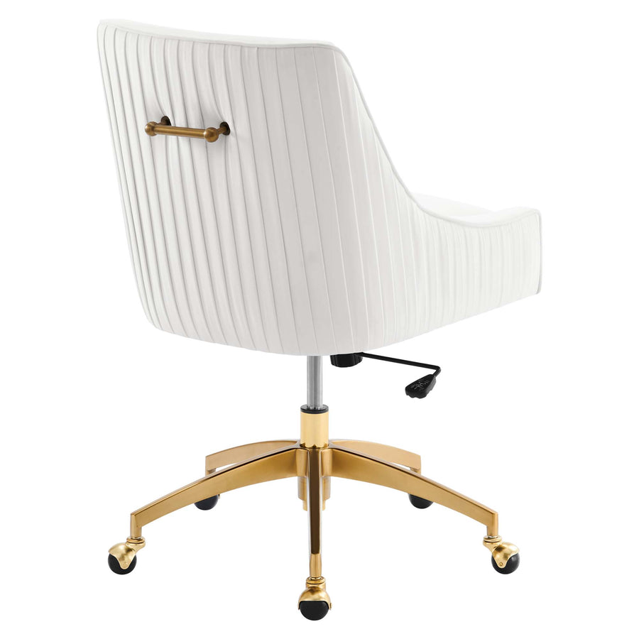 Pierce Performance Velvet Office Chair in White