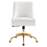 Pierce Performance Velvet Office Chair in White