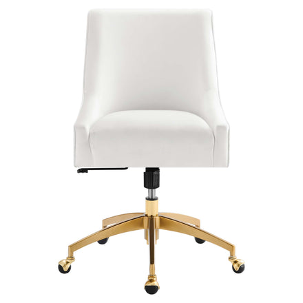 Discern Performance Velvet Office Chair in White