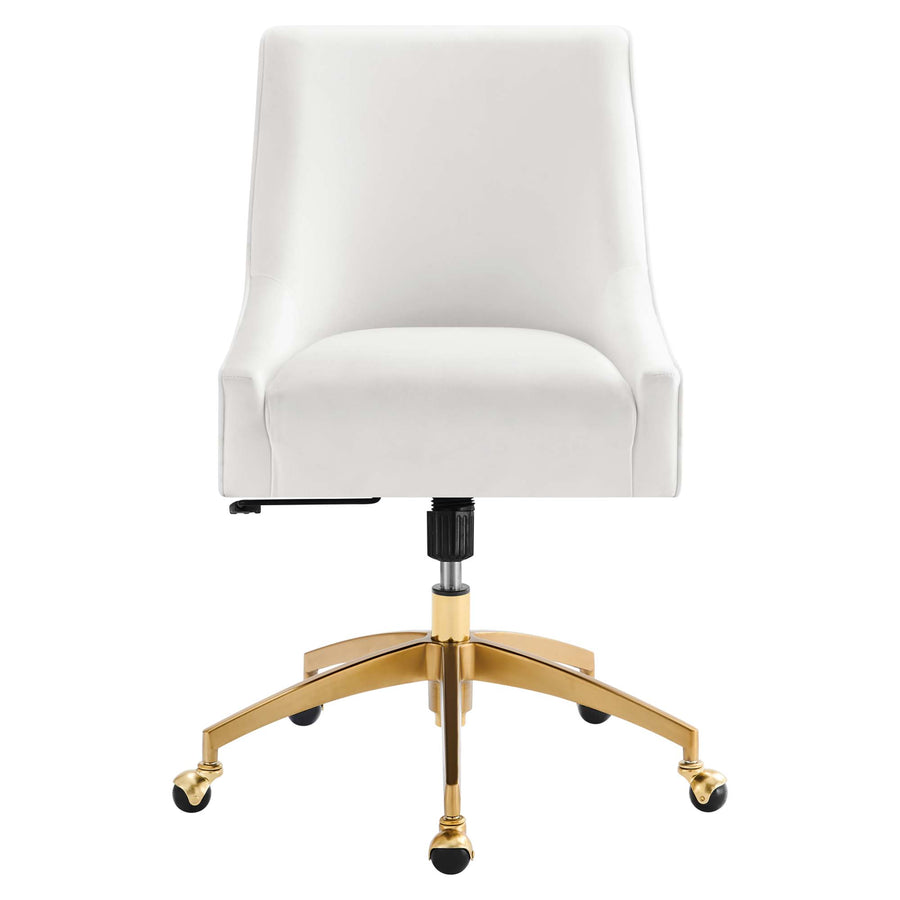 Pierce Performance Velvet Office Chair in White